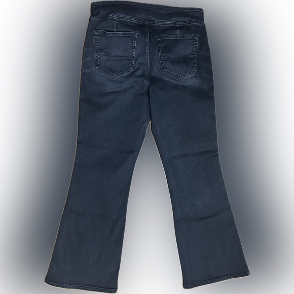 GUC American Eagle SZ XL black high rise stretch flare leg jegging/waist 33”-38” - Picture 2 of 7